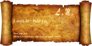 Lestár Mária névjegykártya
