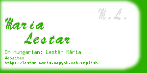 maria lestar business card